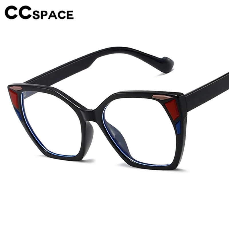 Oversized Square Cat Eye Anit Blue Light Glasses Color-blocked Optical Clear Eyegalss Custom Prescription Spectacles #302712