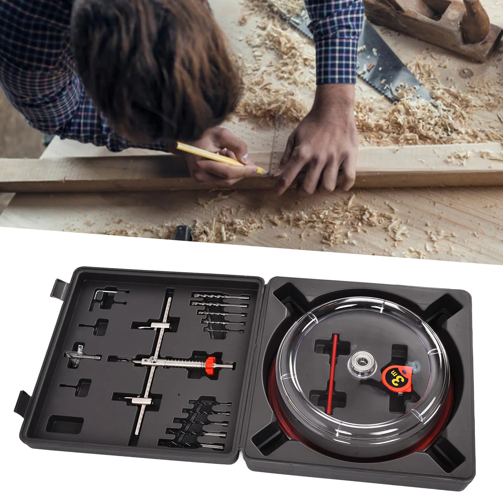 

Twin Blade Hole Saw 40‑300mm Adjustable Holes Saws Cutter with ABS Dust for Veneer Twin Blade Hole Saw ABS Dust