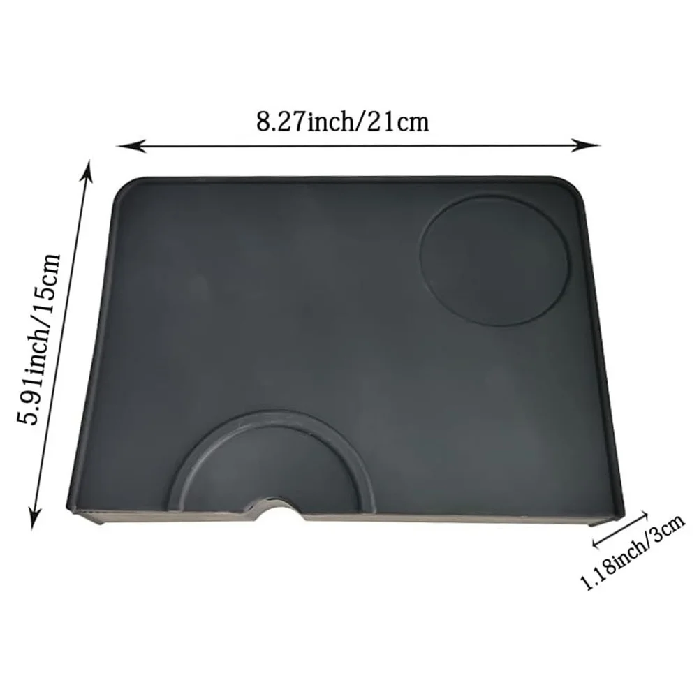 Silicone Coffee Tamping Mat with Elevated Perimeter to Prevent Coffee Grounds and Water from Reaching Countertop