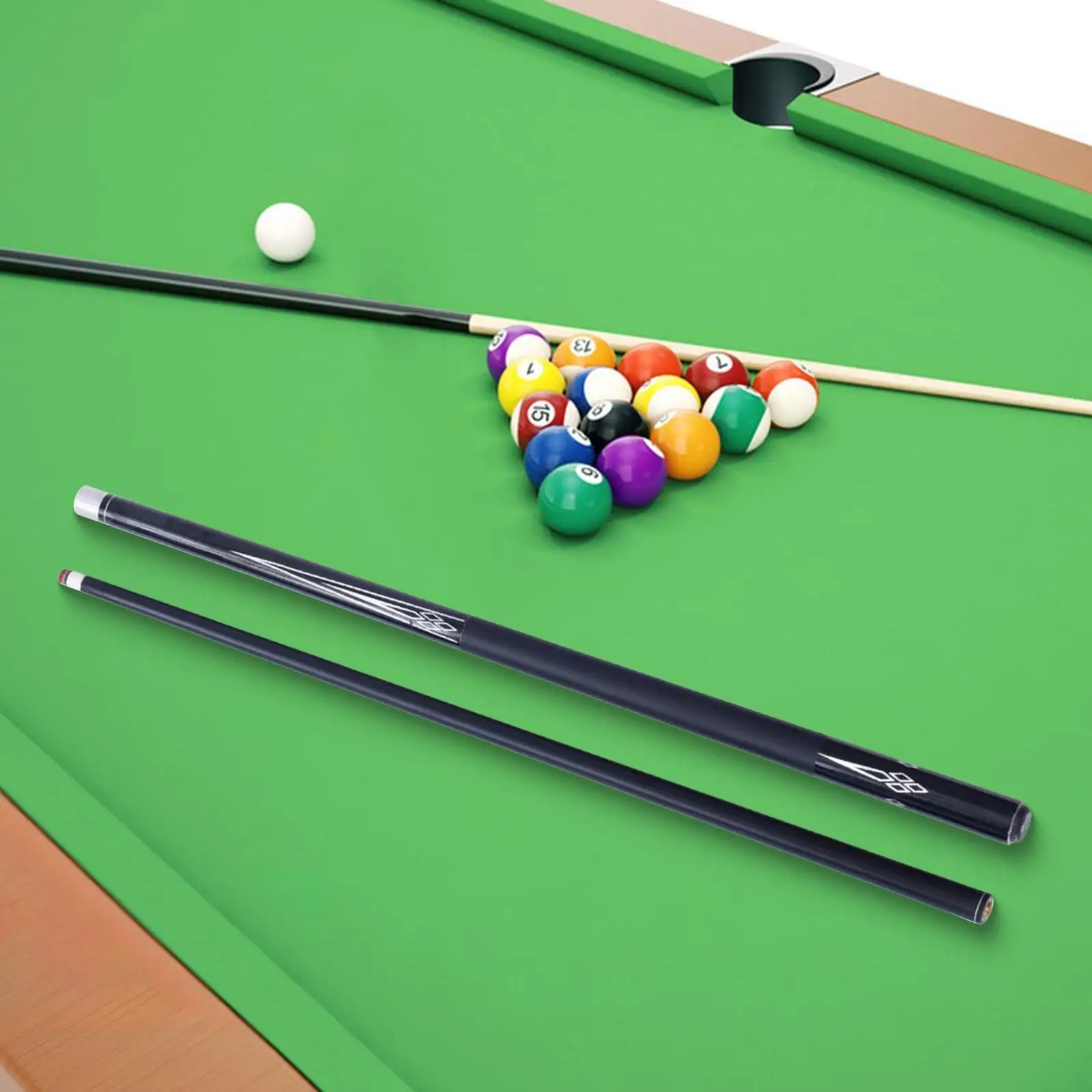 

Бильярдный кий 1/2 сплит-бильярд, две секции, длина 147 см, практичный стильный бассейн для