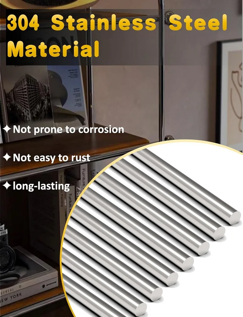 300mm Stainles Steel Solid Round Rod Lathe Bar Stock Assorted for DIY Craft Tool 12inch Diameter 2mm 3mm 4mm 5mm 6mm 8mm