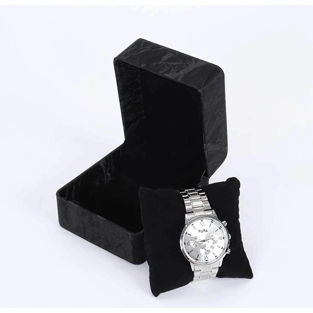 Scatola porta orologi Vetrina singola per orologio in pelle PU Porta orologio da polso Organizzatore per orologi da viaggio con cuscino per regalo da uomo