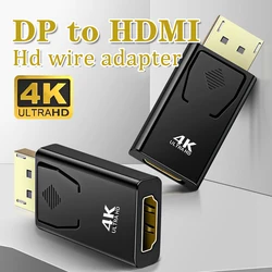 4K DisplayPort to HDMI-compatible Adapter Converter Display Port Male Mini DP to Female HD TV Cable Adapt Video For PC TV Cable