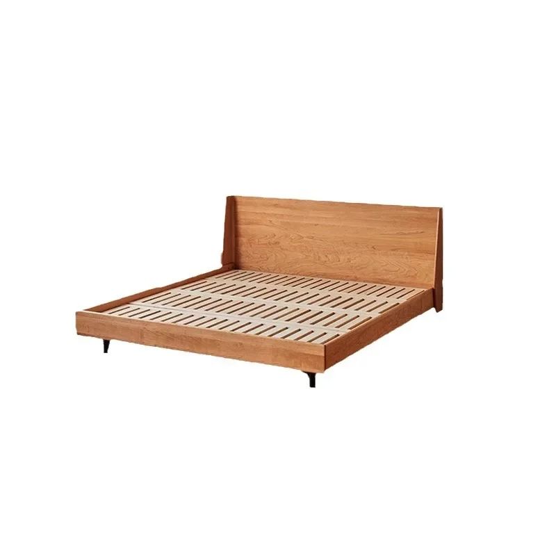 

Nordic soft bag solid wood bed cherry wood 1.5 meters small apartment master bedroom 1.8 meters simple double