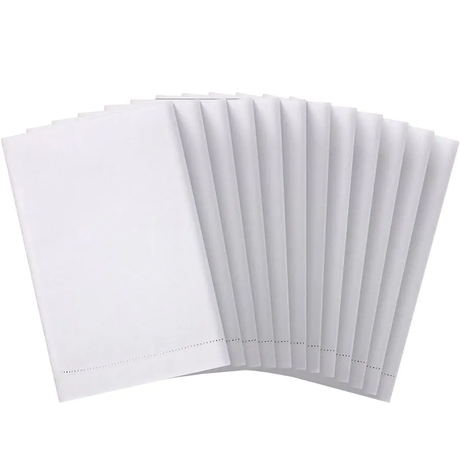 

12 шт. белых льняных полотенец 14 x 22 дюймов с вышивкой, кухонные полотенца для ванной, кухни и дома