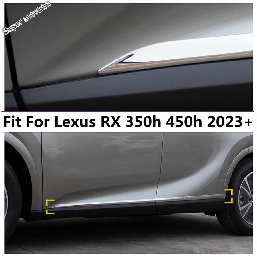 

Side Door Body Bottom Panel Strip Mouldings Decoration Cover Trim For Lexus RX 350h 450h 2023 2024 Stainless Steel Accessories