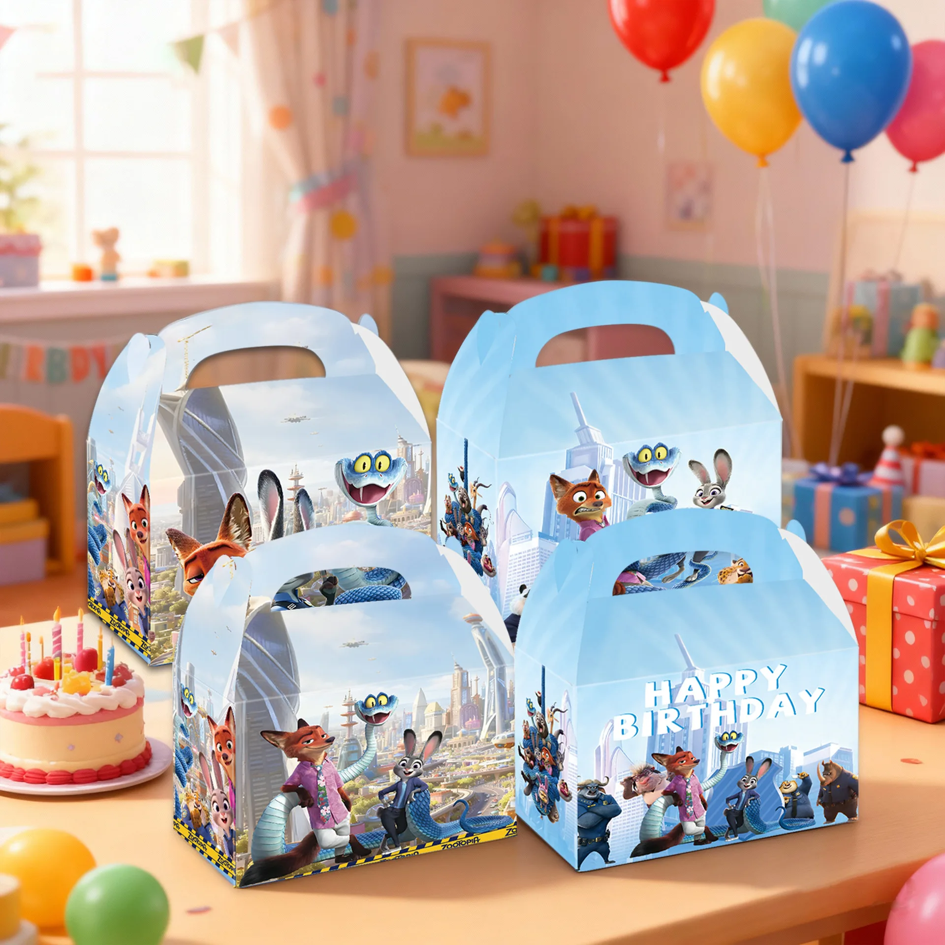 ديزني زوتوبيا 2 الديكور زوتروبوليس جودي لوت جودي حقيبة الحلوى الغذاء حقيبة التعبئة والتغليف حفلة الحسنات حقيبة شنطة هدايا حفلة عيد ميلاد