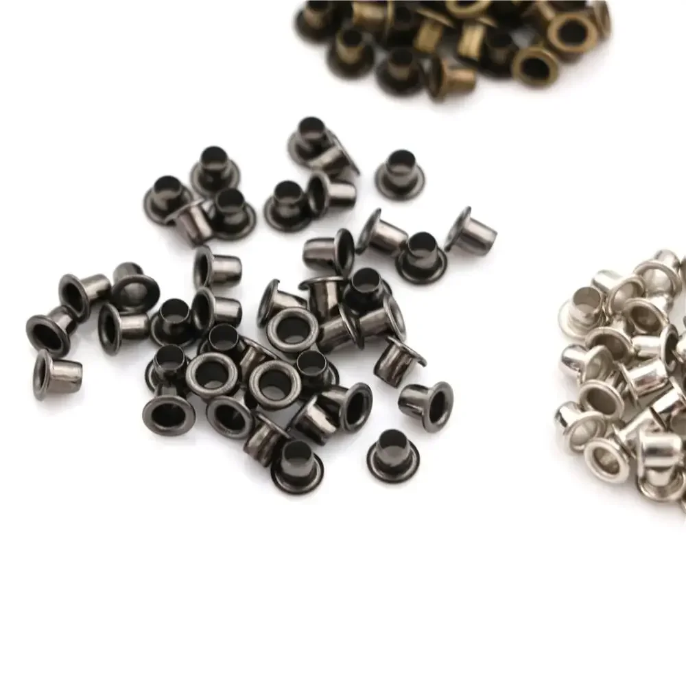 50 قطعة/المجموعة 1.5/2.0/2.5/5 مللي متر الثقوب المعدنية الصغيرة الحلقات الجلدية الحرفية DIY دمية حزام أبازيم الأحذية العملي الخياطة اكسسوارات