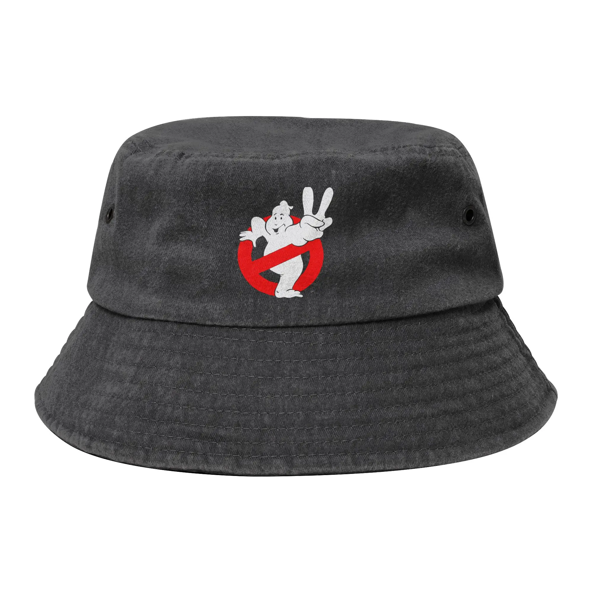 Women Men Distressed Washed Bucket Hats Peace Outdoor Fishing Fisherman Hats Ghost Busters Movie Bob Hat Gift