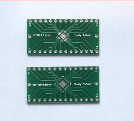 High quality 10pcs/lot QFN28 to DIP28 Adapter PIN Pitch 0.5mm 0.4mm PCB Board Converter DIP Converter 5*5 4*4