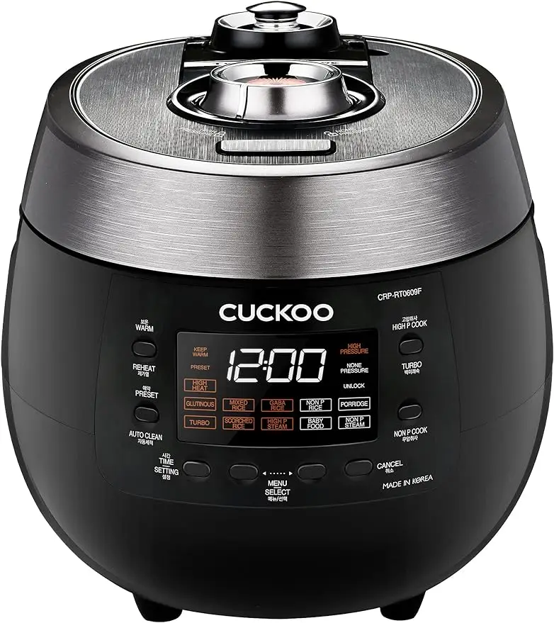 6 Cup (Uncooked) 12 Cup (Cooked) Rice Cooker with Dual Pressure Modes, LED Display Panel, Durable Non-Stick Inner Pot