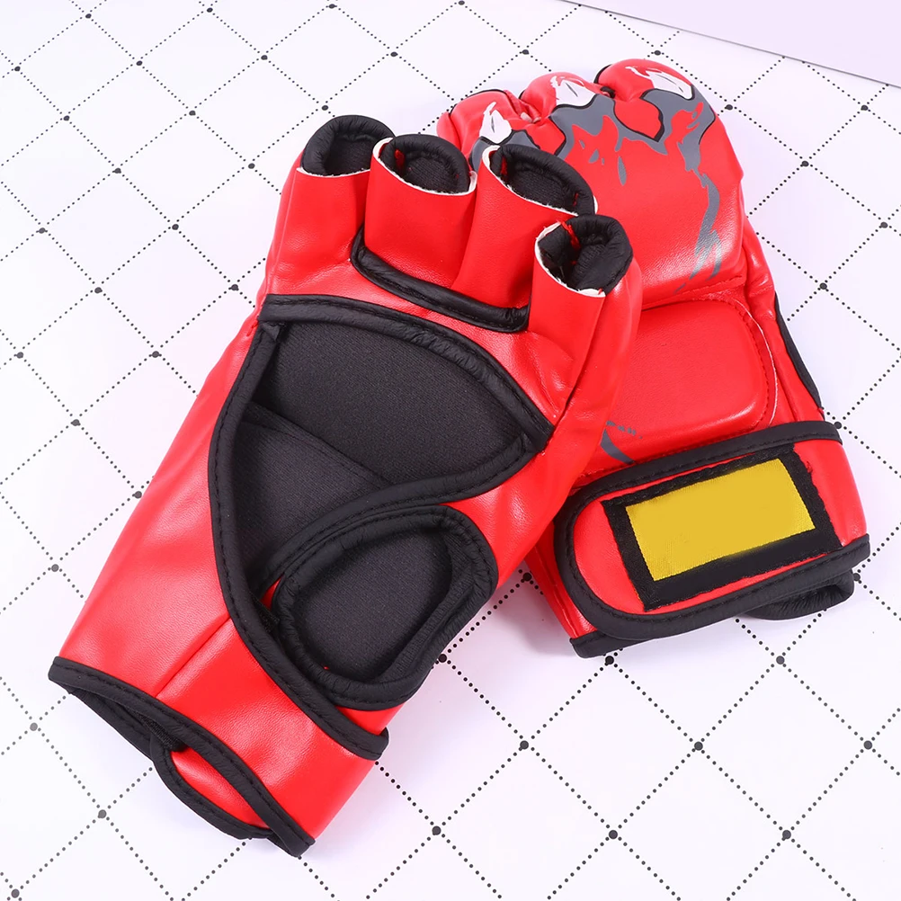 

Boxing Gloves Red Biking Half Finger Short Breathable Riding Gloves Lightweight Comfort Material Outdoor Driving Jogging Fishing