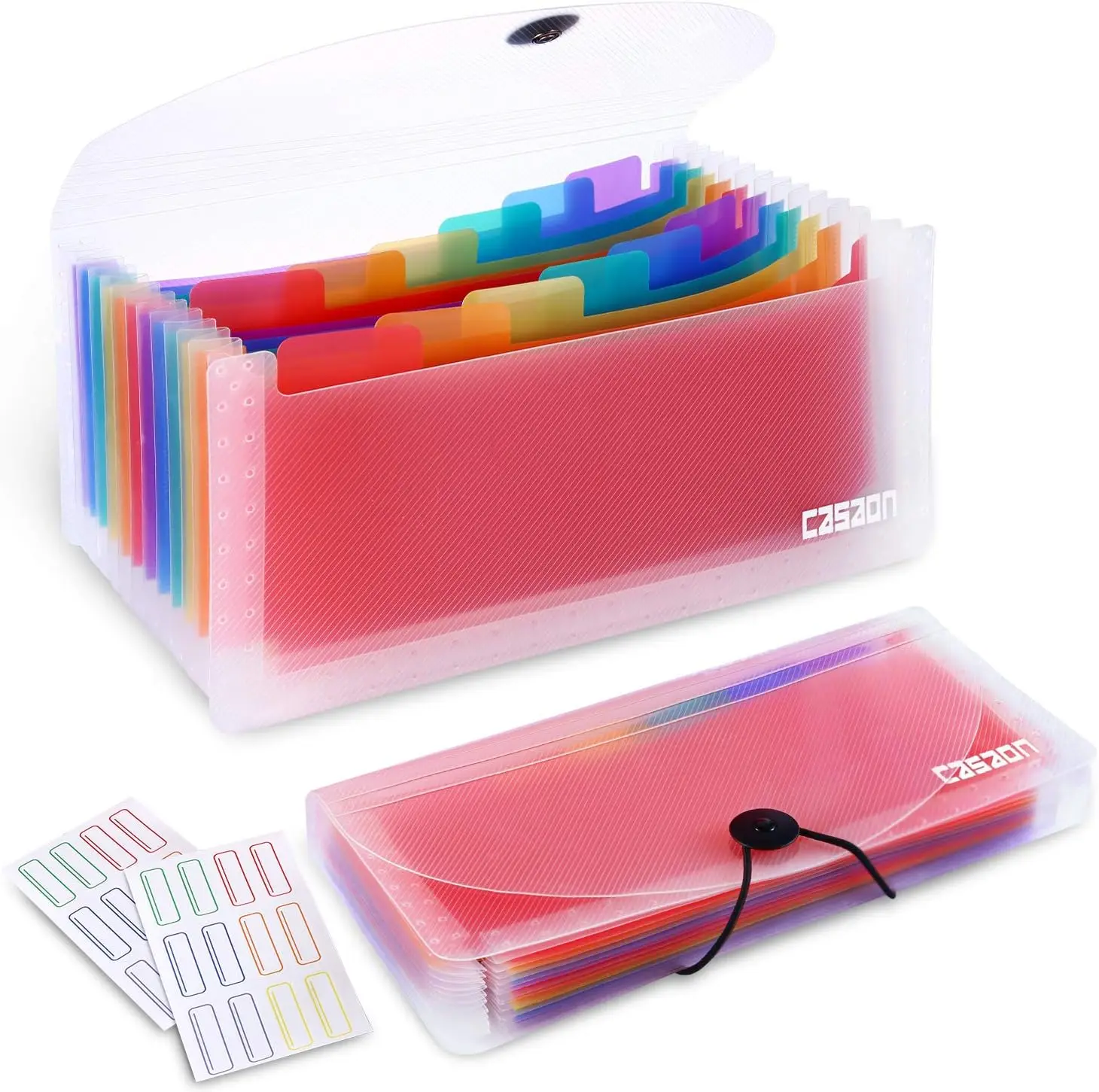 

2 Pack 13-Pocket Expanding File Folder Organizer for Receipts, Cards, Tickets Storage