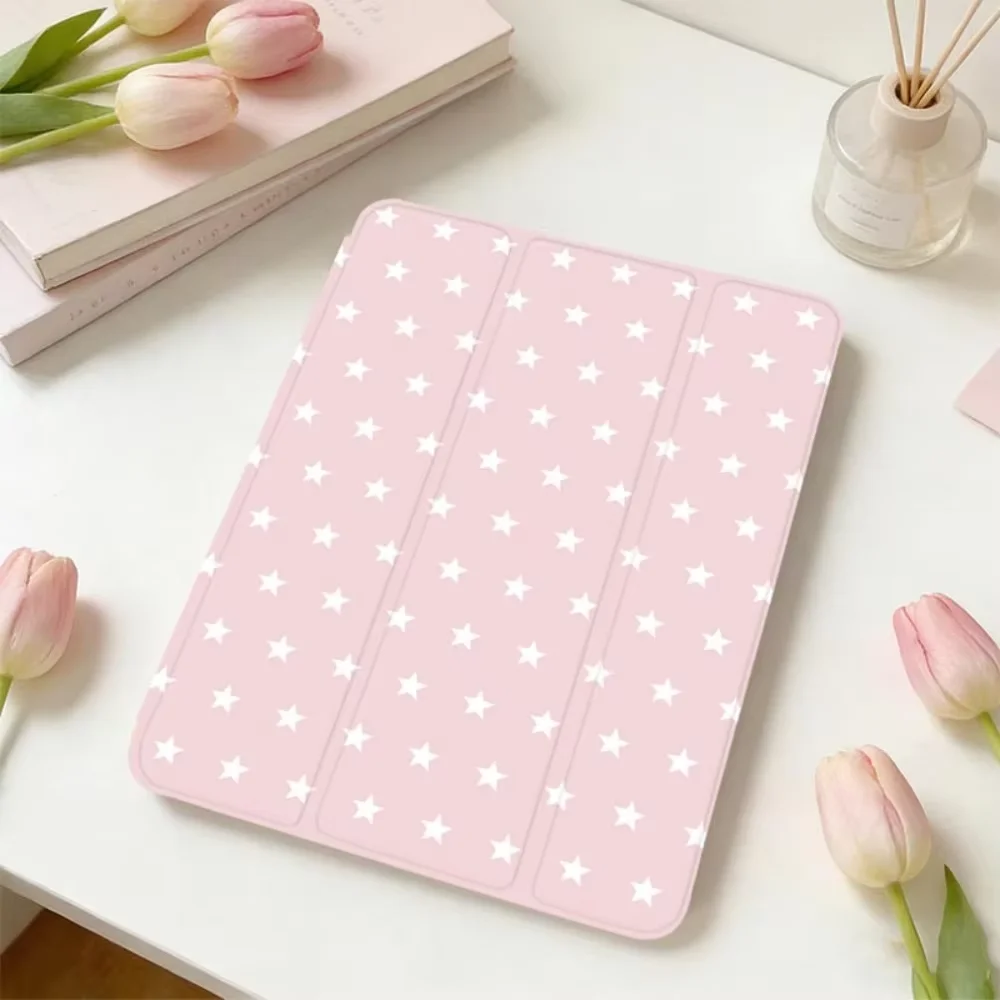 Pink Sweet Girl Colorful Stars Tablet Case For iPad 11th A16 10 9 8 7 5 Pro 13 11 M5 M4 M3 M2 12.9'' Air  4 3 2 1 Mini 7 6 Cover