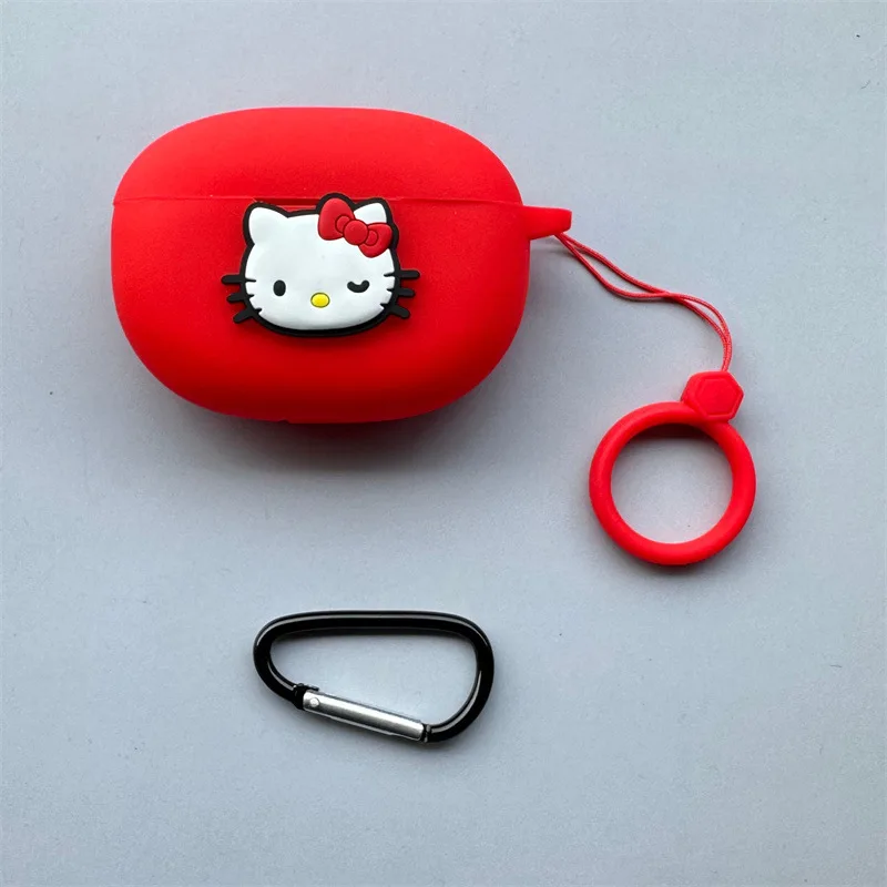 غطاء سماعة أذن كرتوني لهاتف هواوي Freebuds 5i من السيليكون لسماعات Freebuds 6i ملحقات غطاء حماية مع خطاف