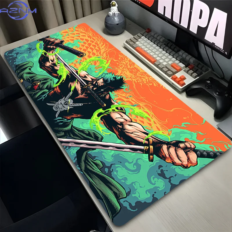 Cool Anime Mouse Pad one piece Zoro Large E-sports Gamers Desk Mat Varmilo Keyboard Mat Gaming Accessories PC Computer Mousepad