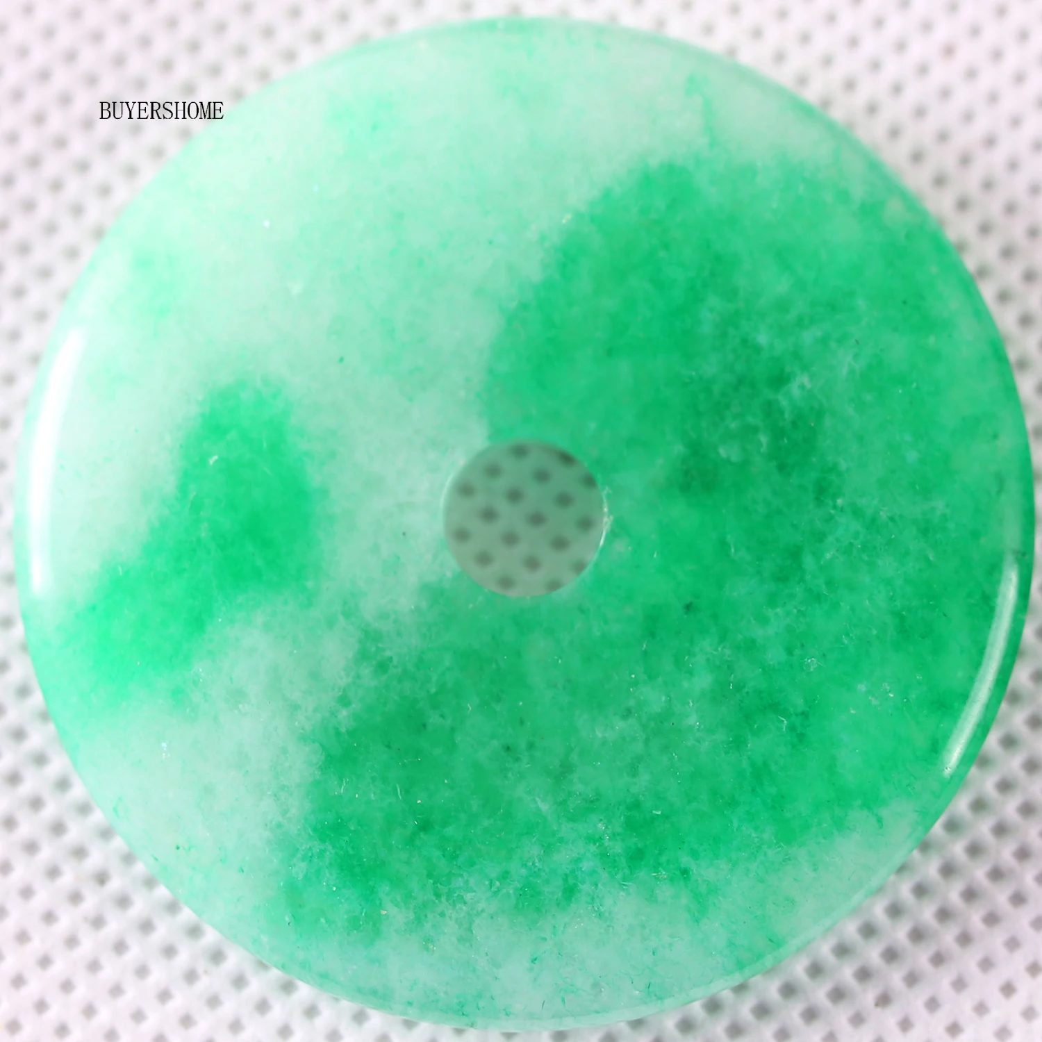 Ｇreen Natural Stone Donut Necklace Pendant 25-50mm Round Circle  1Pcs