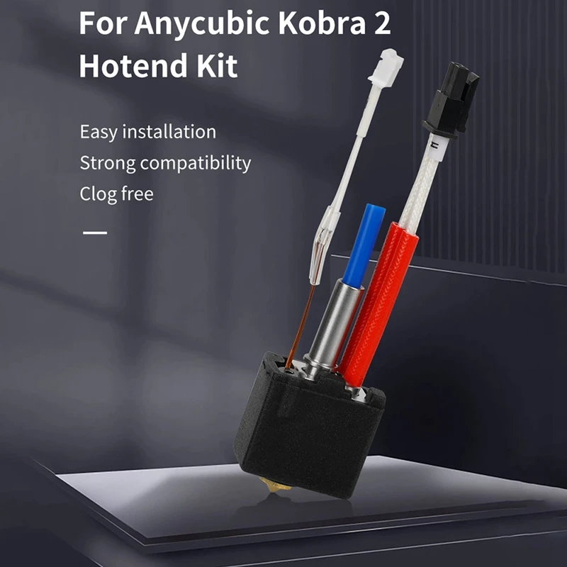 For ANYCUBIC Kobra 2 Hotend Set 24V 60W Cartridge Heater Extruder Head Brass Nozzle for Kobra 2 Neo/Max/Plus 3D Printer