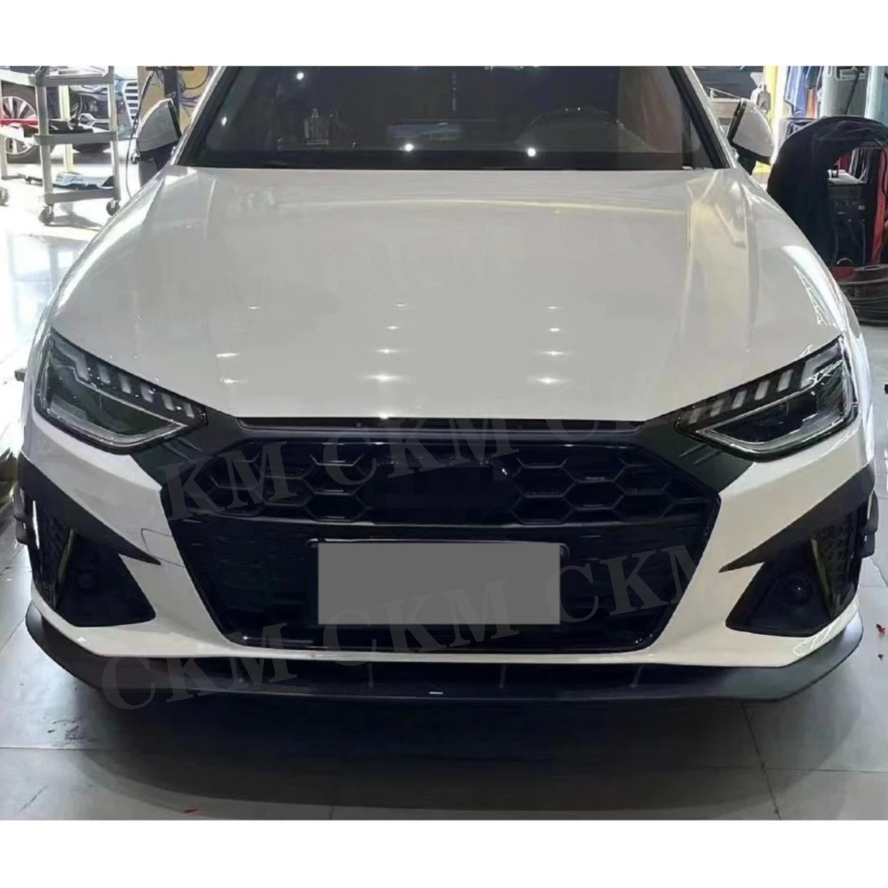 

Накладки-спойлеры на передний бампер, сплиттеры, накладки на решетку радиатора для Audi A4 S4 (не стандартная комплектация) 2020-2024, в стиле A, обвесы, ABS-накладки