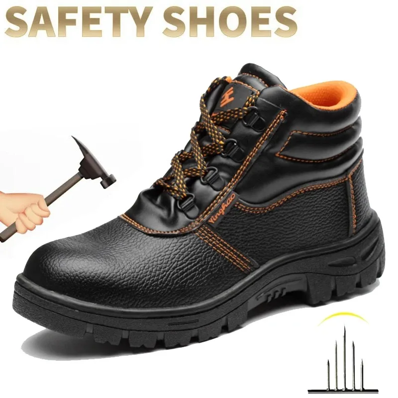 

Wear-resisting Men Work Safety Boots Anti-smash Anti-puncture Work Sneakers Waterproof Boots Indestructible Protective Work Boot