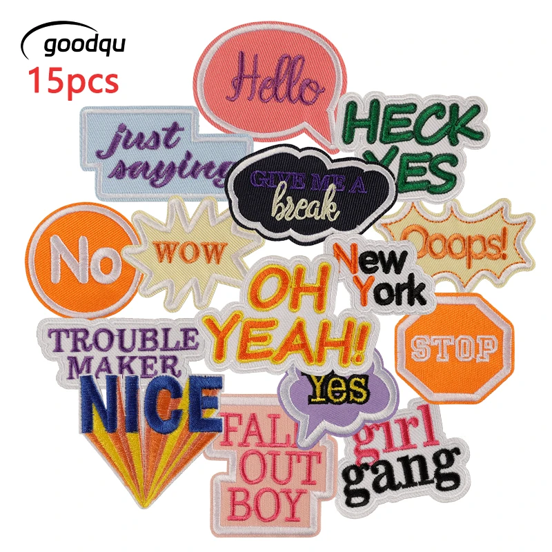 15 Teile/los Buchstaben Eisen Auf Patches Für Kleidung Gestickte Jacke Nähen Kinder Diy Stoffe Aufkleber Pack Thermische Klebe Applikation – Detail 1