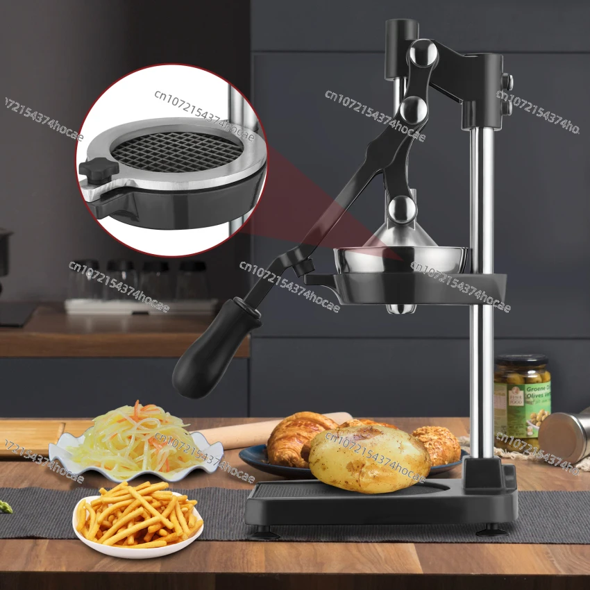 Hand Press Fry Cutter Commercial Grade Potato Slicer Stainless Steel Professional Manual Juicer