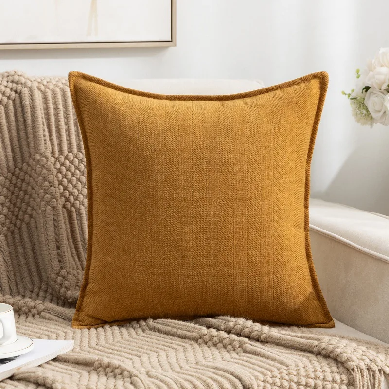 

New Pillowcase Chenille Sofa Pillow Core-free Bedside Pillow Office Backrest Cushion Cover Waist Pillow Case Decorative
