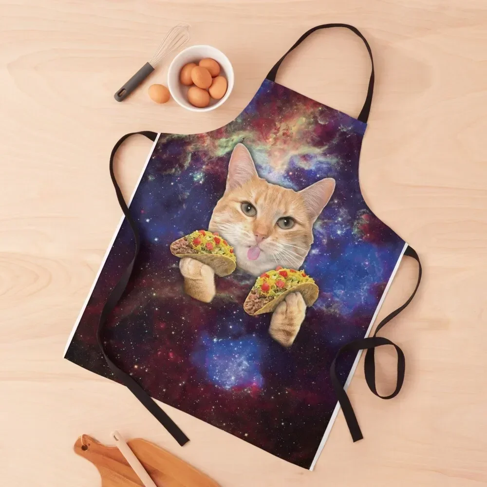 Taco Cat Apron For Home Accessories Kitchen Chef Apron