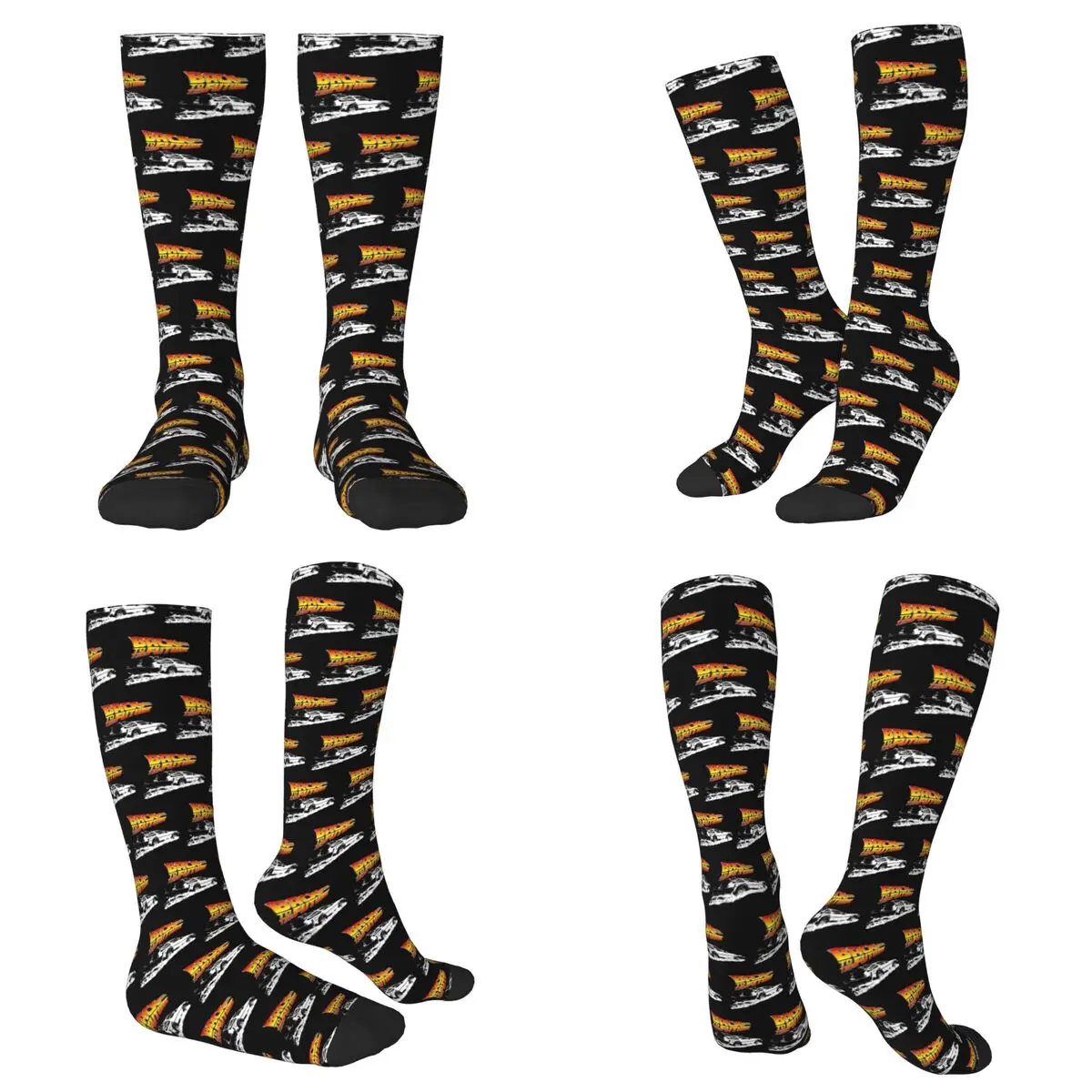 

All Seasons Retro Back To The Future Socks Harajuku Crew Socks Funny Stockings for Men Women