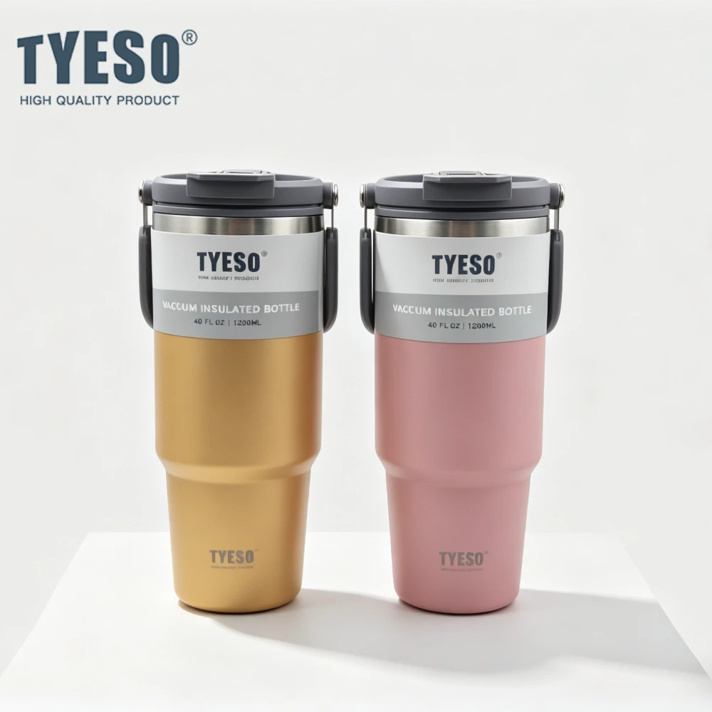 Tyeso 1200ML Vacuum Flasks Stainless Steel Coffee Cup Cold Hot Double-layer Insulated Tumbler Thermo Water Bottle Car Travel Mug
