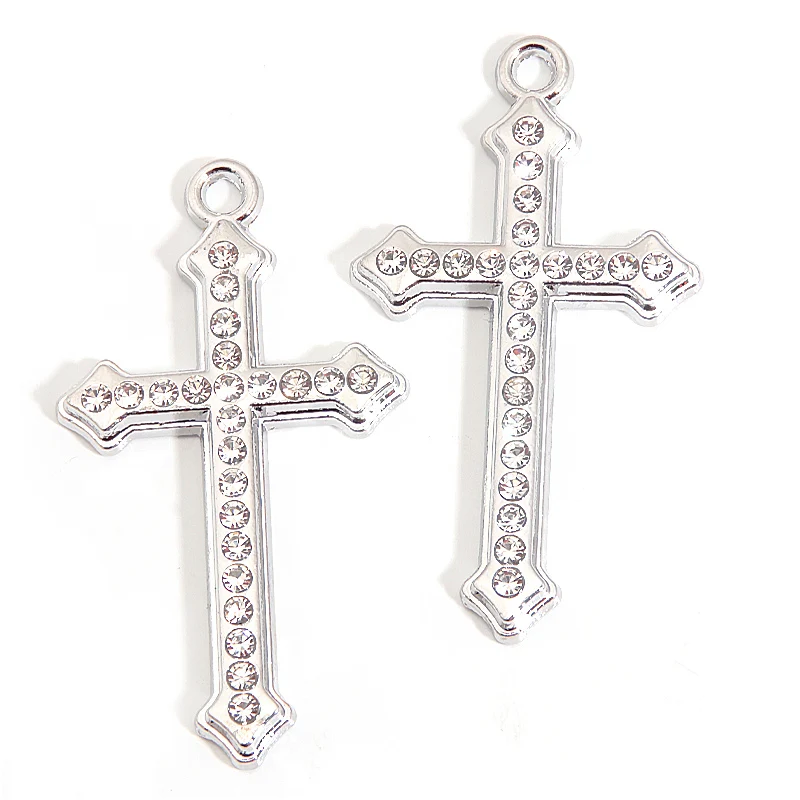 15pcs Jesus Cross Metal Charms Silver Color Glaring Pendants DIY Making Findings Handmade Jewelry