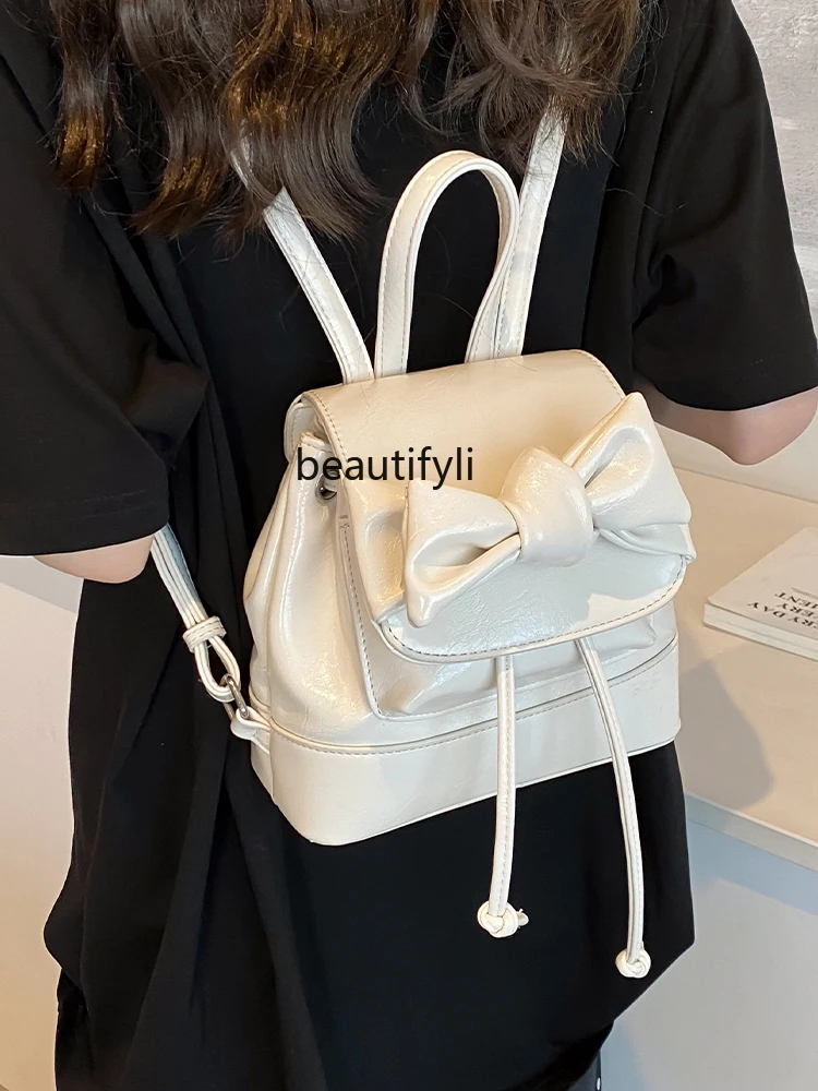 Student Class Backpack Female Fashion Bowknot Small Backpack Minority All-Match Female Bag