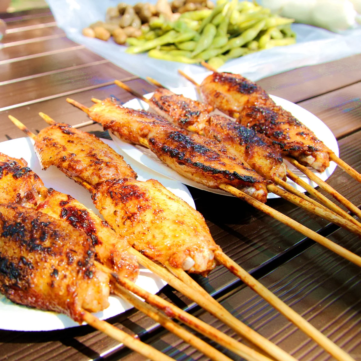 

180Pcs Bamboo Skewers 15x0.3cm Premium Roasting Sticks for Bbq Buffets Small Desserts Sandwich Wedges Fruit Garnishes