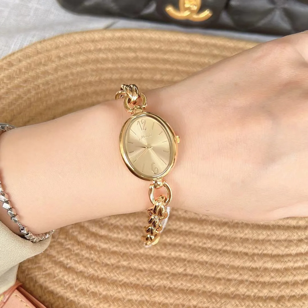 

New Weaved Bracelet Watch Ladies' Small Gold Watch Stunning Popular Vintage Fashion Personalized Women's Watch
