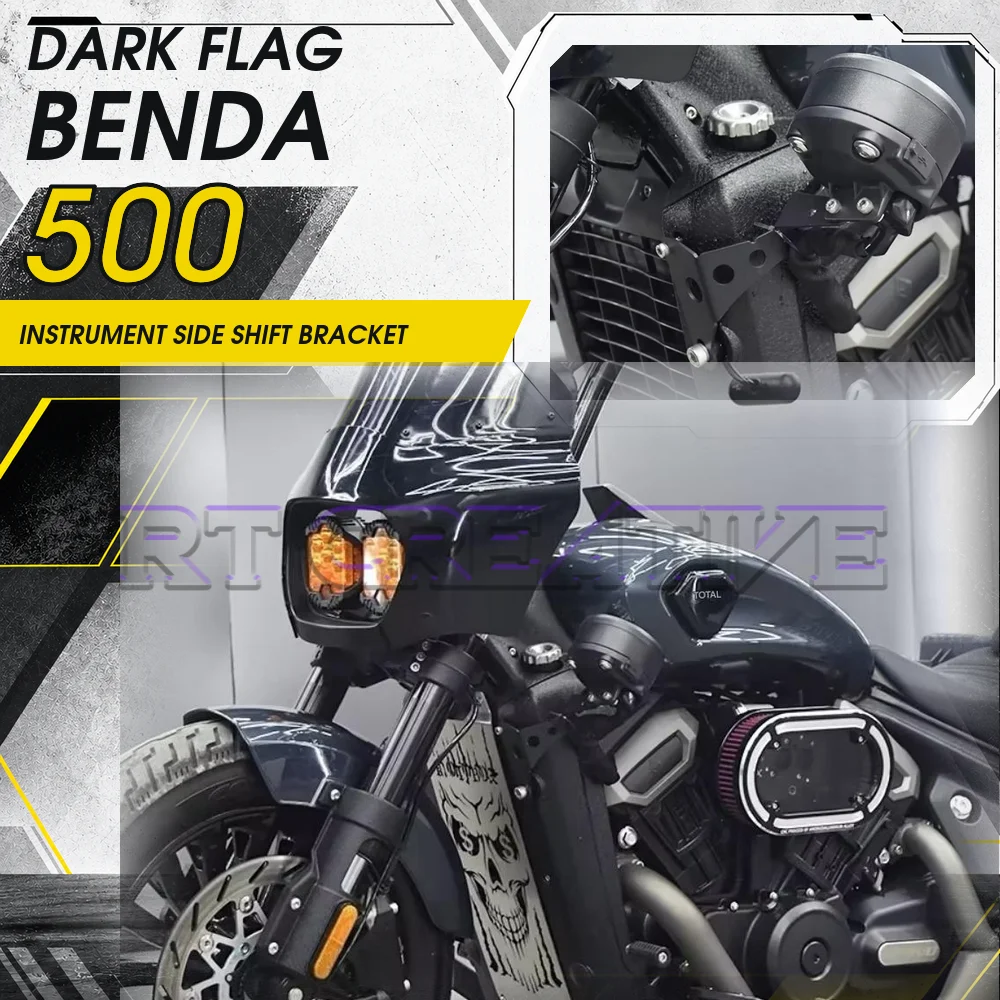 Motorcycle Instrument Side Shift Down Bracket Meter Base Mod Parts Fit Benda Darkflag 500 V4 Black Flag 500