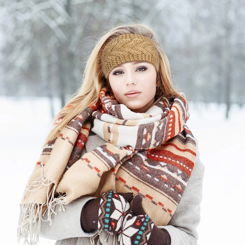 3 قطعة/الوحدة العجين المقلي التقلبات الصوف رباط شعر الشتاء محبوك الطبقة الداخلية يندبروف و Keepwarm عقال