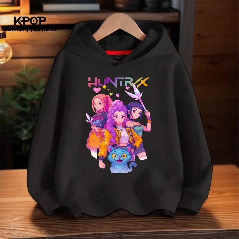 

2025Y2K KPop Demon Hunters Hoodies Teenage Girls Boys Rumi KPop Demon Hunters Hoody Autumn Casual Long Sleeve Children's