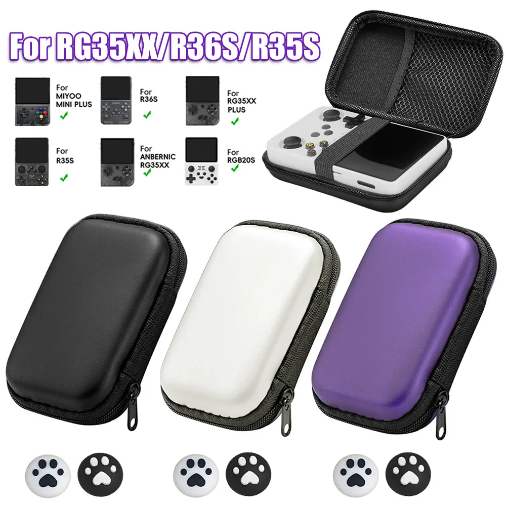 EVA Hard Carrying Case for Retro Handheld Consoles with Joystick Caps Protection for Miyoo Mini Plus ANBERNIC RG35XX R36S