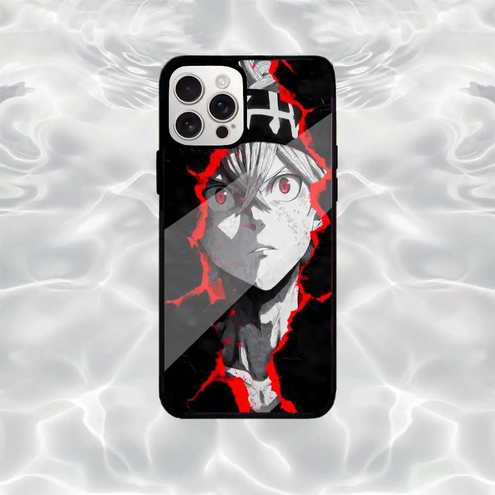 حافظة هاتف A-Asta باللون الأسود البرسيم لهاتف iPhone17,16,15,14,13,12,11 Plus، Pro Max غطاء حماية أسود ناعم