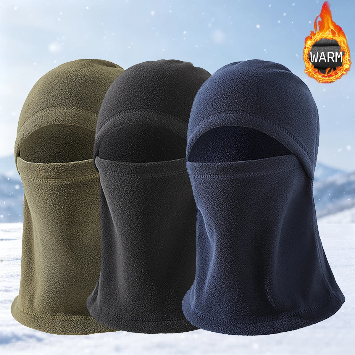 Winter Cycling Ski Face Mask Thermal Windproof Balaclava Motorcycle Mask Men Women Warm Polar-fleece Outdoor Sport Face Hat