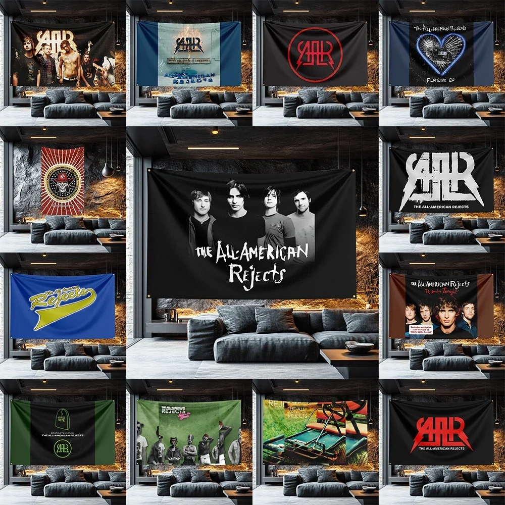 The All-American Rejects Style Rock Flag   Polyester Wall Hanging For Concert Room Decor Enthusiast Gift