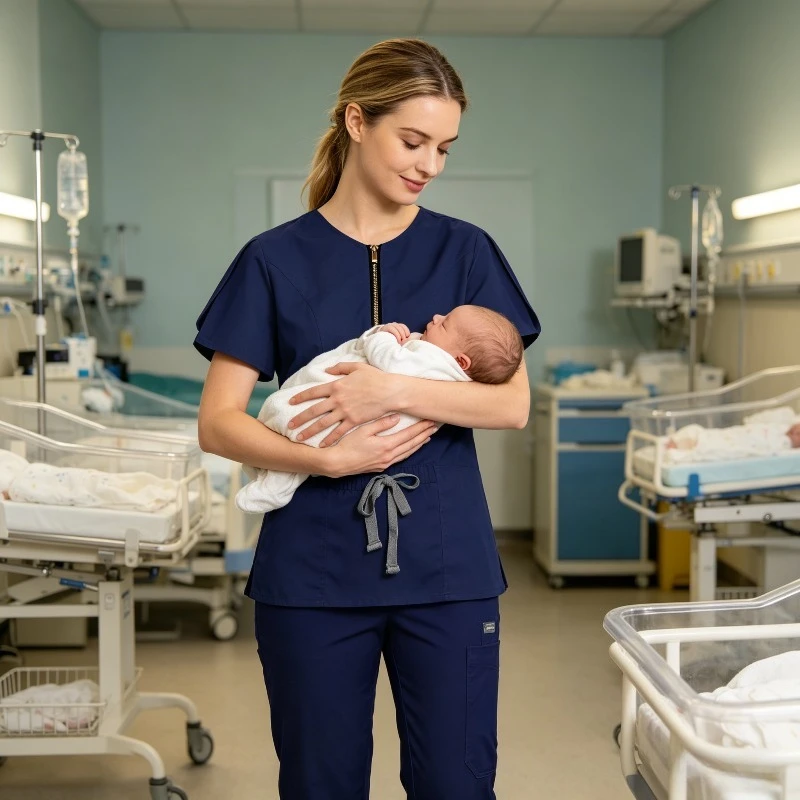 Women's Plus Size Medical Nurse Uniform Set, Suitable for Various Scenarios Such As Hospitals, ICUs, Beauty Salons, Etc