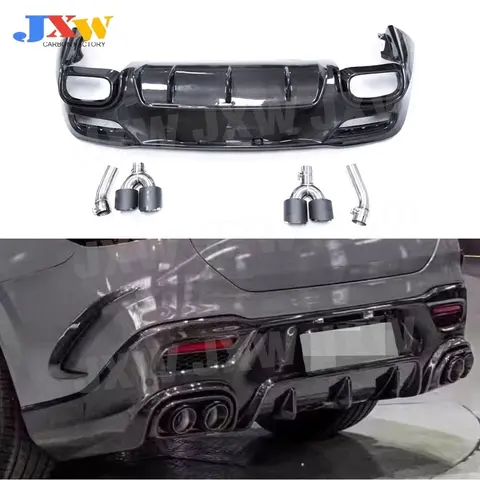 탄소 섬유 후면 범퍼 립 디퓨저, 배기 팁 바디 키트 FRP, 벤츠 GLE 클래스 C167 GLE350 GLE53 AMG 스포츠 쿠페 20-23