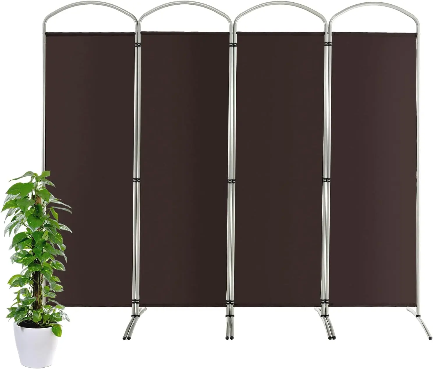 

4 Panel Folding Privacy Screen, 6Ft Tall Room Divider, Freestanding Fabric Screen Divider, Portable Porch Shading Partit