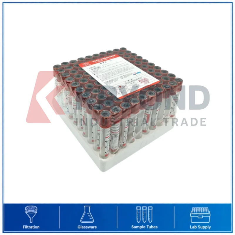 5ml Glass Vacuum Blood Collection Tube No Anticoagulant 13x100mm Laboratory Sample Container 100pcs Pack Set Research Use Series