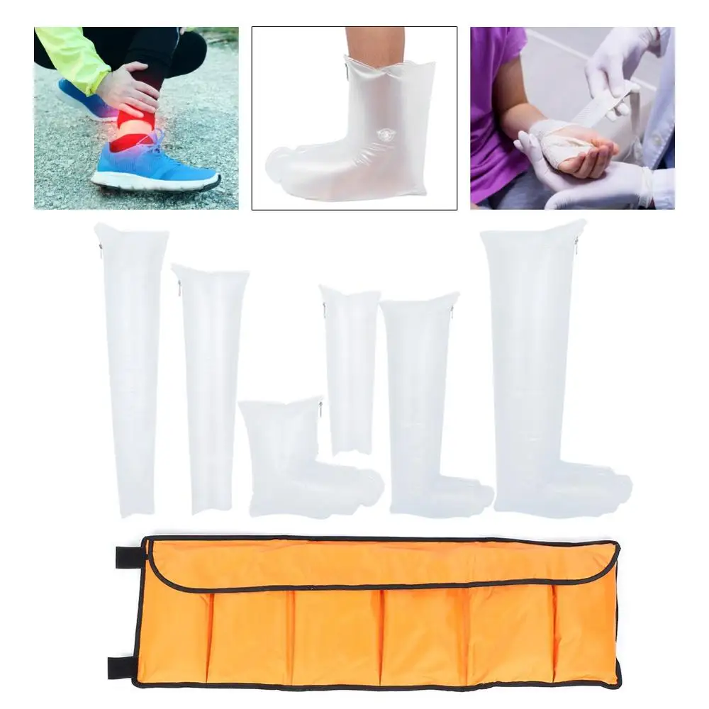 Waterproof 6-Piece/Set Inflatable Medical Fracture Emergency Inflatable Splint Leg Arm Ankle Emergency Joint Inflatable Splint