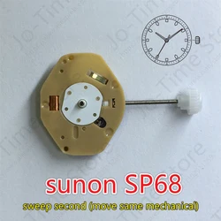 China Sunon Sp68 Movement Quartz Movement Sweep Second Move Same Mechanical 3 Hands Movement