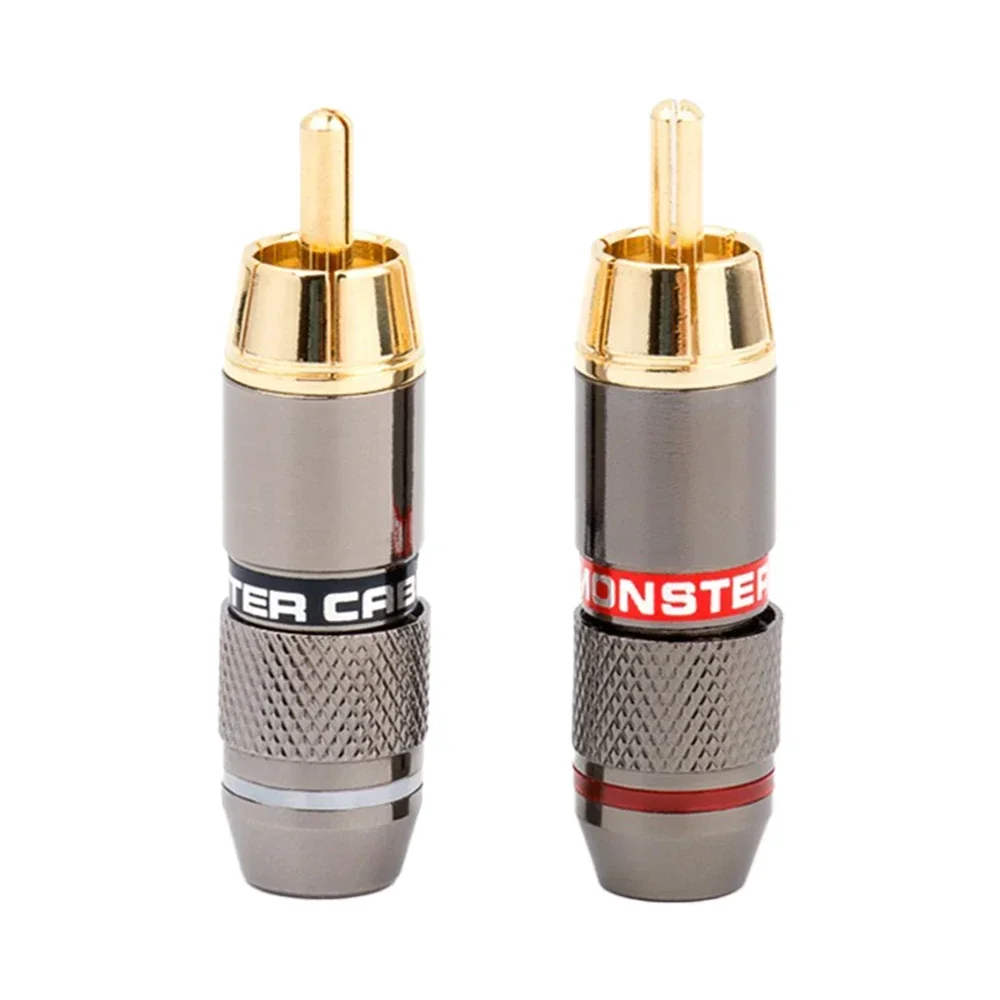 4PCS Male RCA Plug Adapters Solderless Premium Audio Video Connectors for Home Theater Easy Installation Enhanced Sound