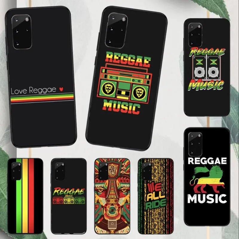 Reggae Music Mobile Phone Case for Samsung Note 9 10 20 Plus Pro Ultra J6 J5 J7 J8 Black Soft Phone Cover Funda