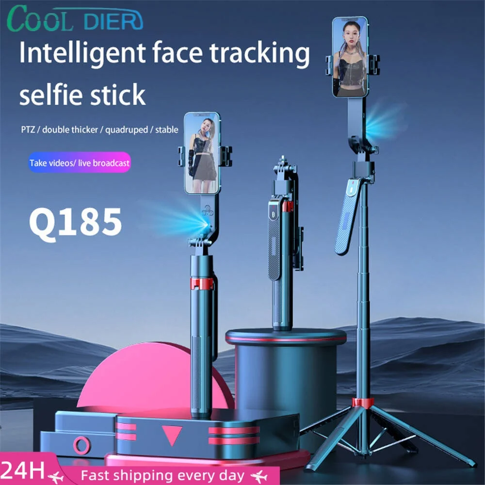 

1.8M Selfie Tripod for Cell Phone 360°Auto-Rotation AI Tracking Shooting Quadrapod with Remote Control Mobile phone holder